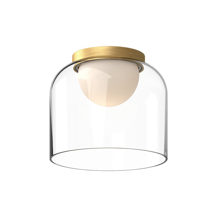 Kuzco Lighting FM52508-BG/CL LED Flush Mount, Brushed Gold/Clear