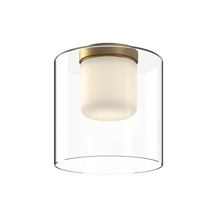 Kuzco Lighting FM53509-BG/CL LED Flush Mount, Brushed Gold/Clear
