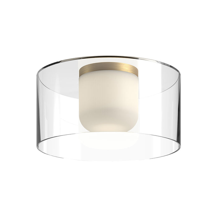 Kuzco Lighting FM53512-BG/CL LED Flush Mount, Brushed Gold/Clear