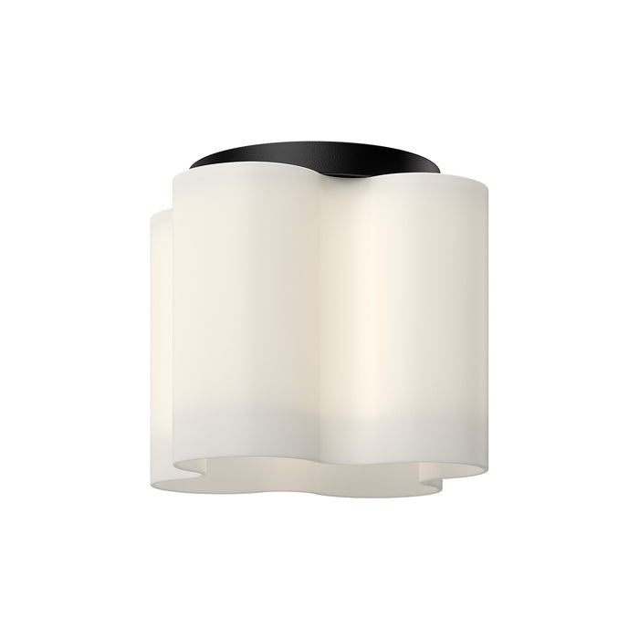 Kuzco Lighting FM54809-BK/OP LED Flush Mount, Black/Opal Glass
