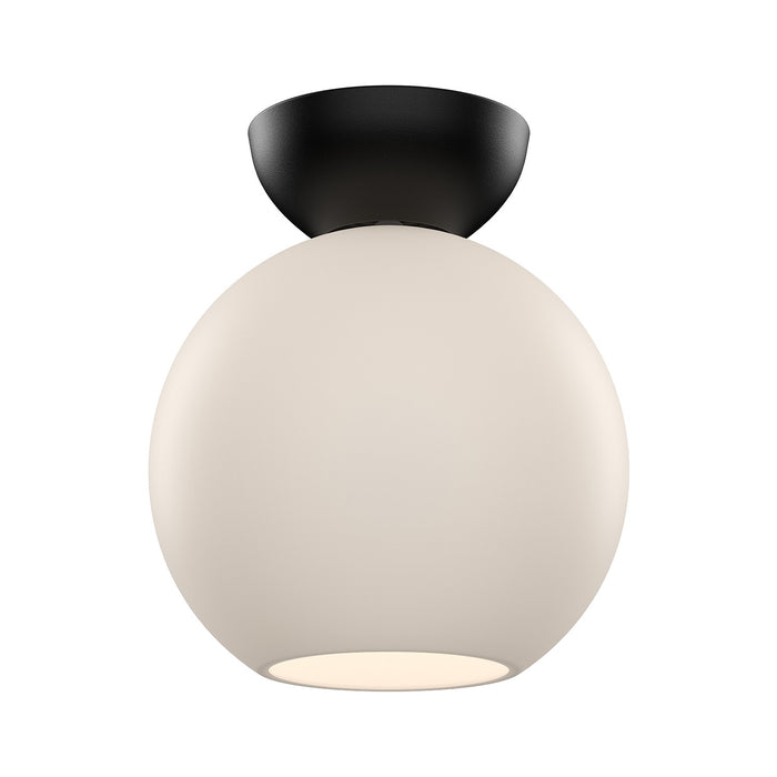 Kuzco Lighting SF59708-BK/OP One Light Semi-Flush Mount, Black/Opal Glass