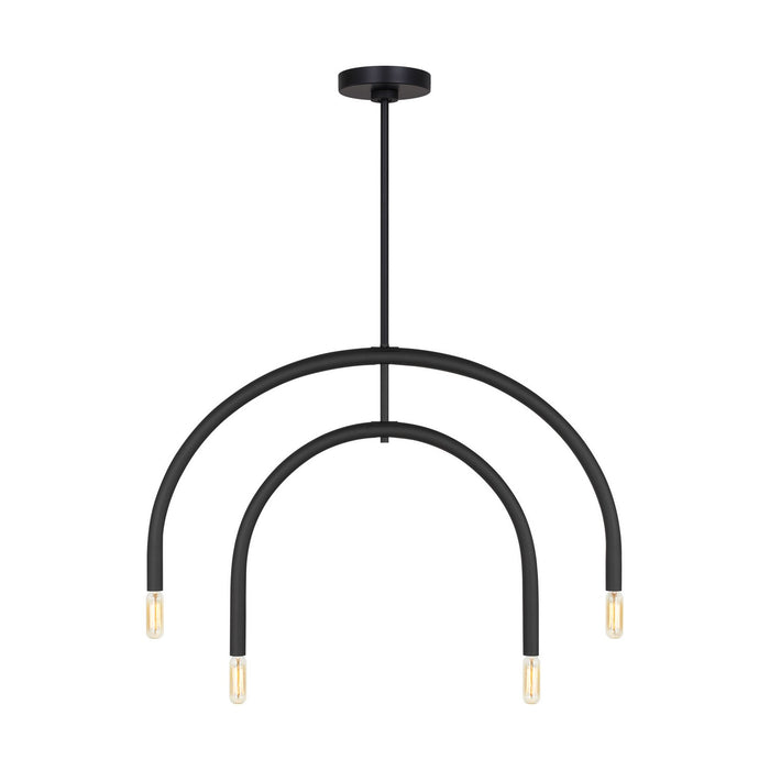Visual Comfort Studio DJC1104MBK Four Light Chandelier, Midnight Black