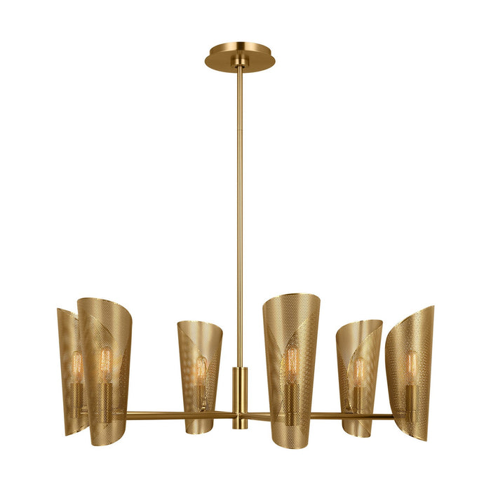 Visual Comfort Studio LXC1056BBS Six Light Chandelier, Burnished Brass
