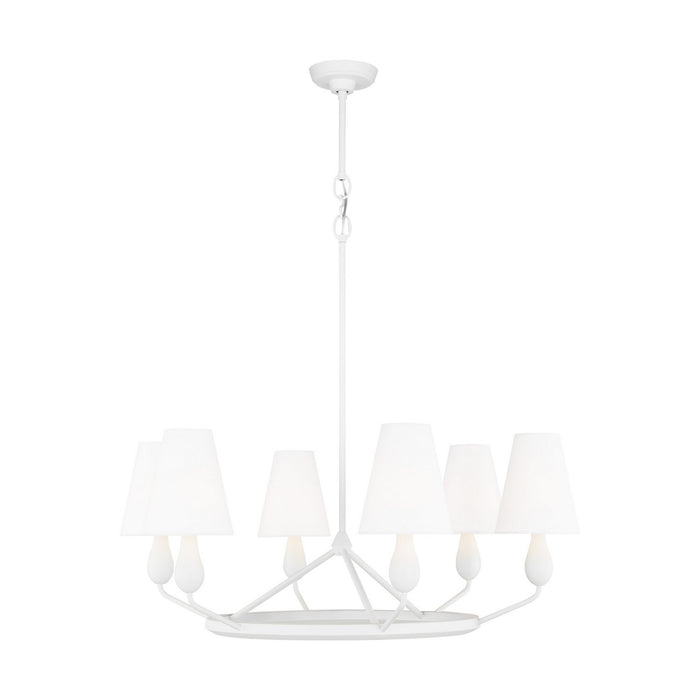 Visual Comfort Studio TC1186MWT Six Light Chandelier, Matte White