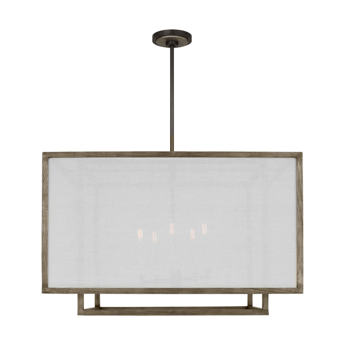 Visual Comfort Studio TFC1075WDO Five Light Chandelier, Weathered Oak Wood