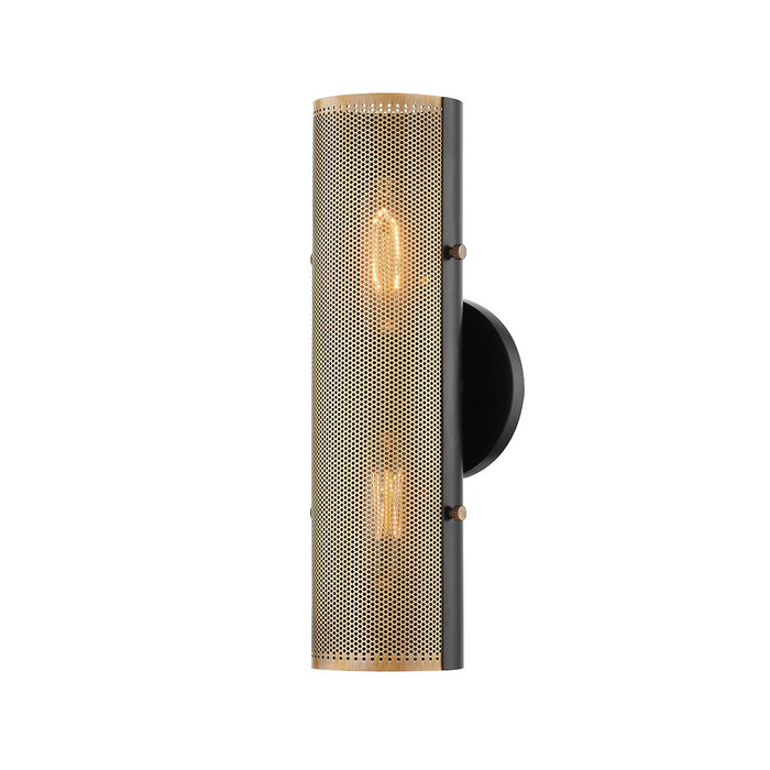 Troy Lighting B5613-PBR/SBK Two Light Wall Sconce, Patina Brass