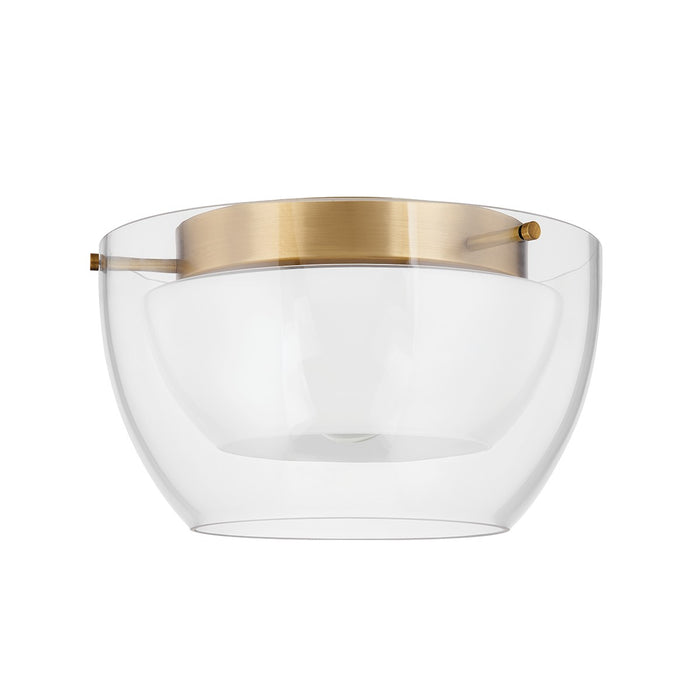 Troy Lighting C5114-PBR One Light Flush Mount, Patina Brass