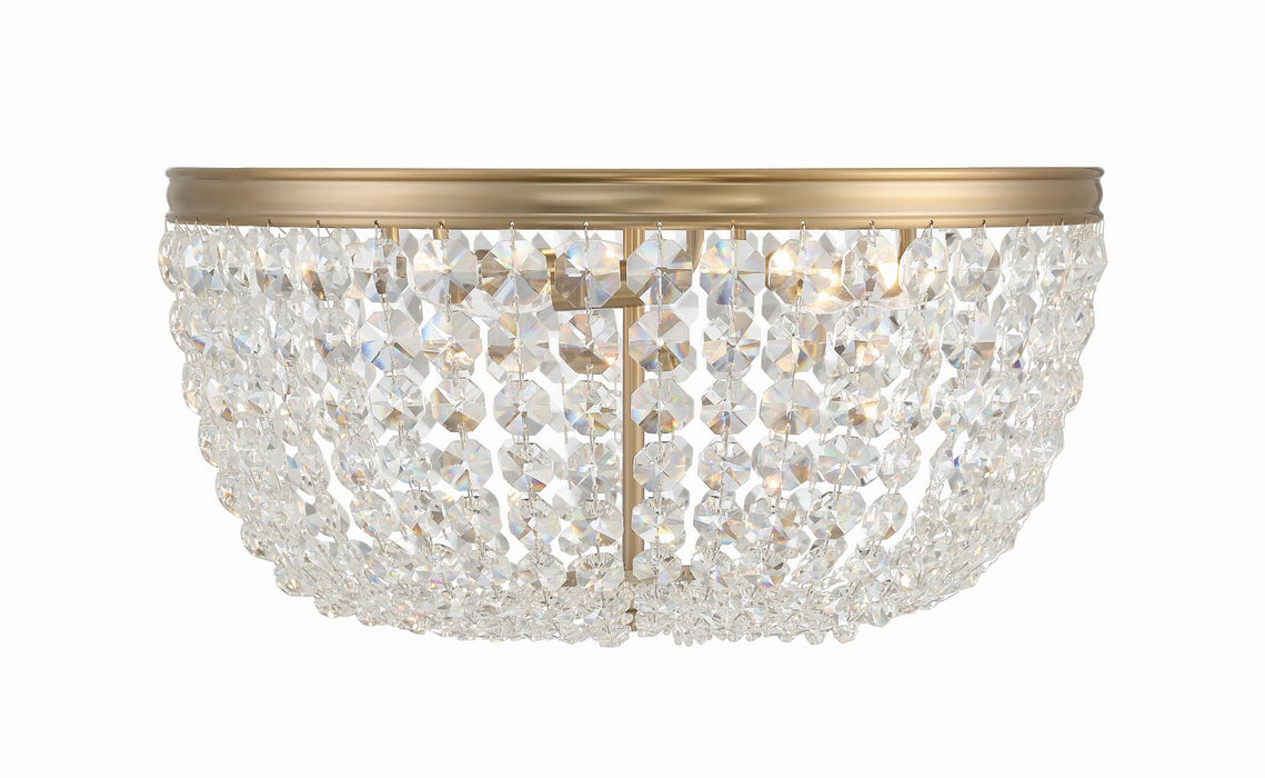 Crystorama NOL-320-VG-CL-MWP Five Light Flush Mount, Vibrant Gold