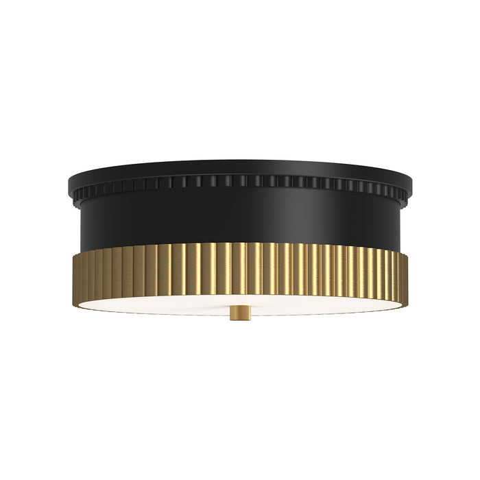 Alora FM416114MBBG Three Light Flush Mount, Matte Black/Brushed Gold