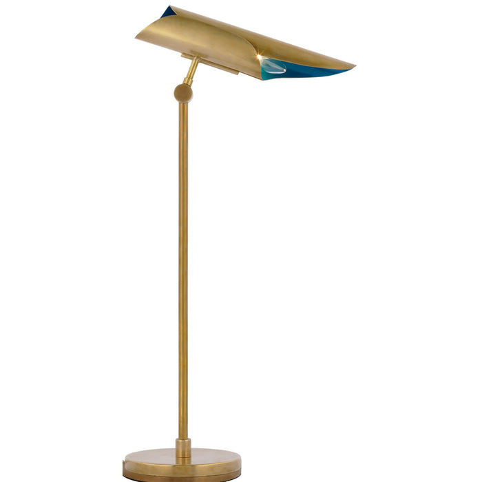 Visual Comfort Signature CD 3020SB/RB LED Desk Lamp, Soft Brass and Riviera Blue