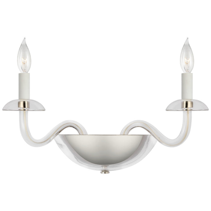 Visual Comfort Signature PCD 2020CG/PN LED Wall Sconce, Clear Glass and Polished Nickel