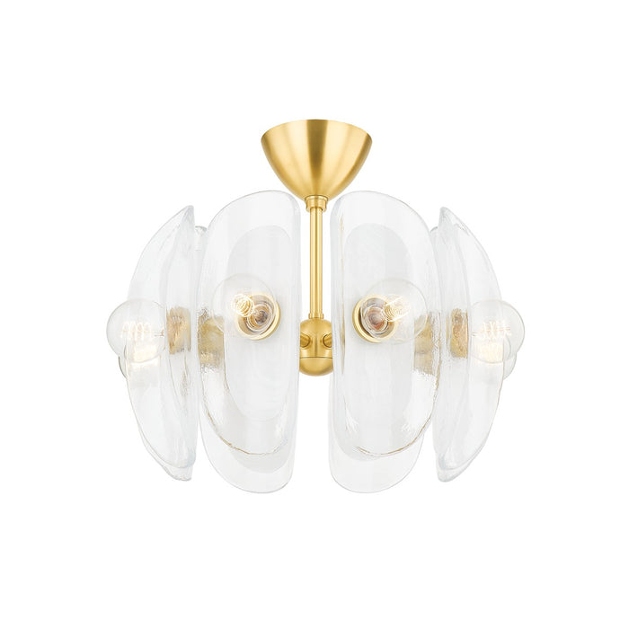 Hudson Valley 9122-AGB Eight Light Semi Flush Mount, Aged Brass