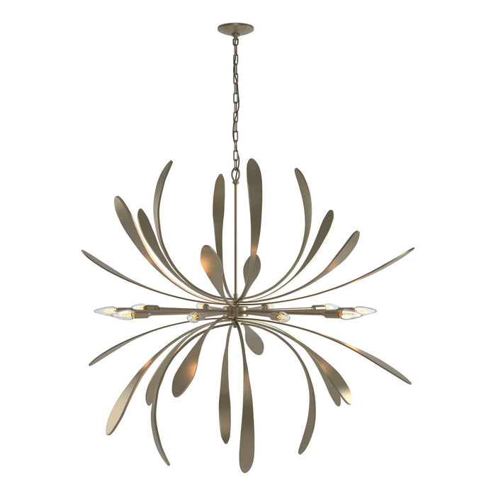 Hubbardton Forge 104355-SKT-84 Ten Light Chandelier, Soft Gold