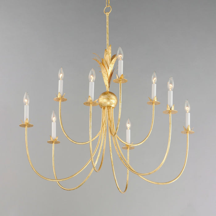 Maxim 2889GL Nine Light Chandelier, Gold Leaf