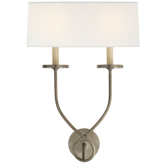 Visual Comfort Signature CHD 1612AN-L Two Light Wall Sconce, Antique Nickel