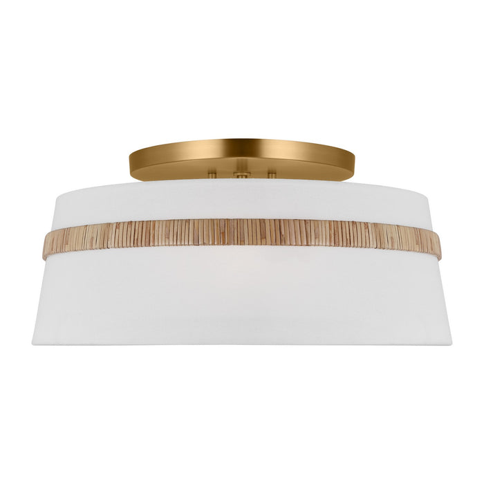 Visual Comfort Studio AF1153RTN Three Light Semi-Flush Mount, Rattan