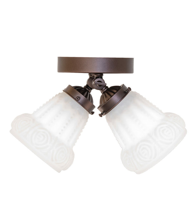 Meyda Tiffany 254394 Two Light Flushmount, Mahogany Bronze