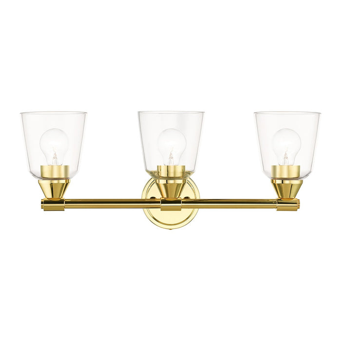 Livex Lighting 16783-02 Three Light Vanity Sconce, Polished Brass
