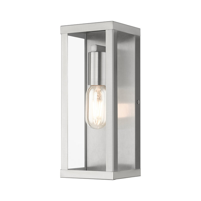 Livex Lighting 28032-91 One Light Outdoor Wall Lantern, Brushed Nickel