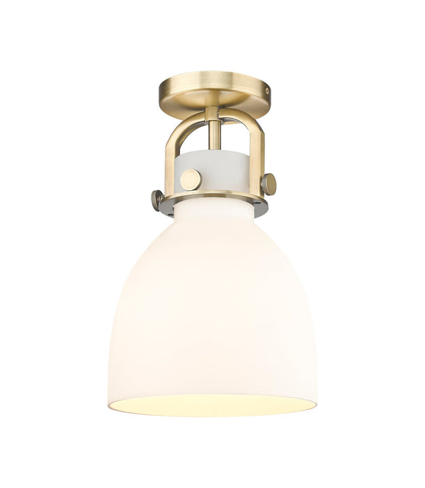 Innovations 410-1F-BB-G412-8WH One Light Flush Mount, Brushed Brass