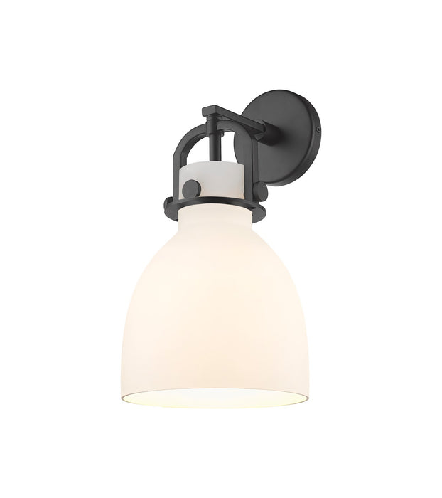 Innovations 410-1W-BK-G412-8WH One Light Wall Sconce, Matte Black