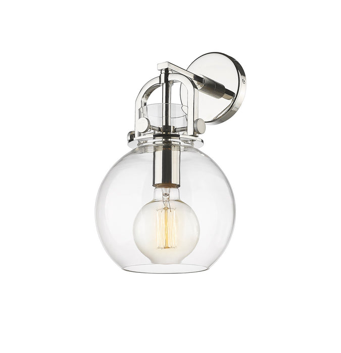 Innovations 410-1W-PN-G410-8CL One Light Wall Sconce, Polished Nickel