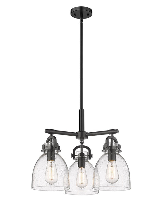 Innovations 410-3CR-BK-G412-7SDY Three Light Pendant, Matte Black