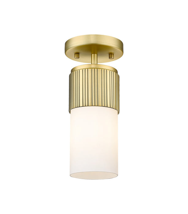Innovations 428-1F-BB-G428-7WH LED Flush Mount, Brushed Brass