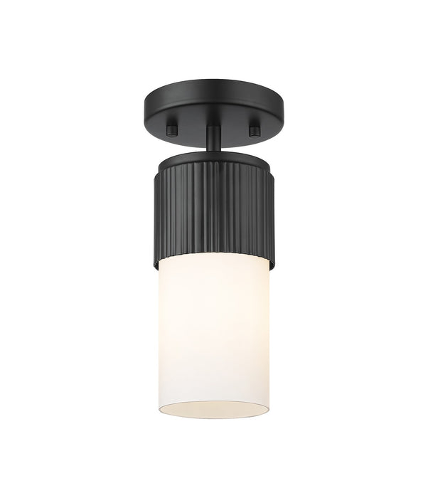 Innovations 428-1F-BK-G428-7WH LED Flush Mount, Matte Black