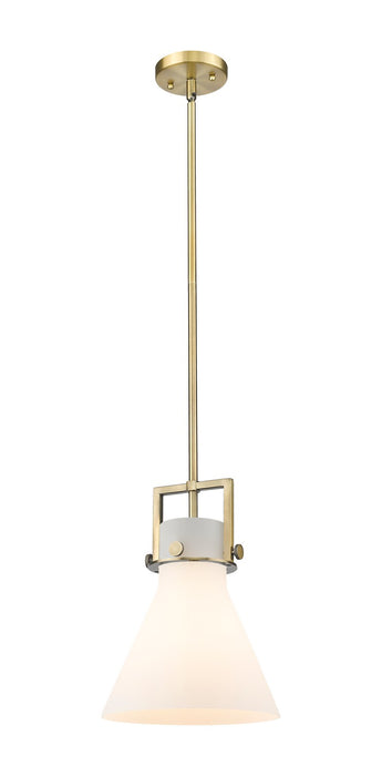 Innovations 411-1SM-BB-G411-10WH One Light Mini Pendant, Brushed Brass