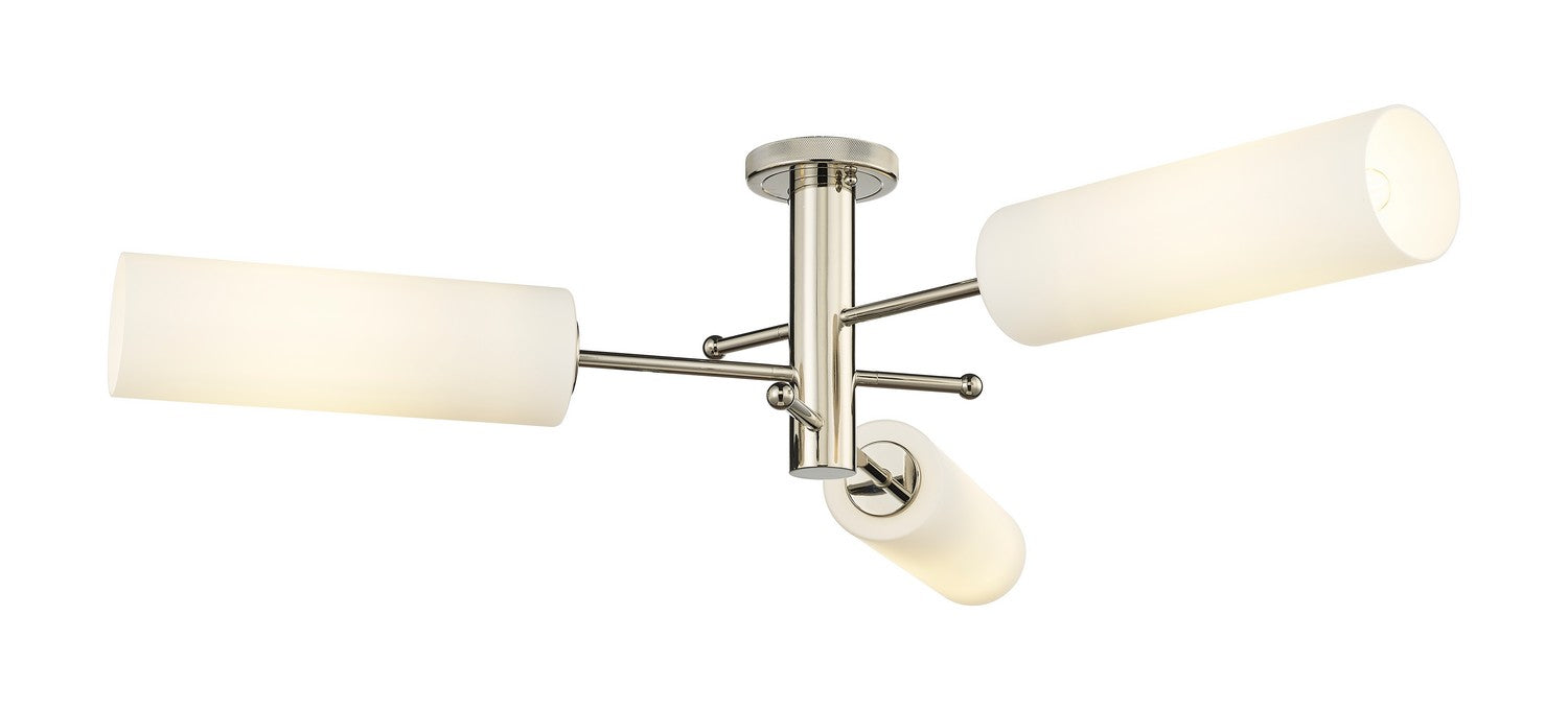 Innovations 434-3F-PN-G434-12WH LED Flush Mount, Polished Nickel