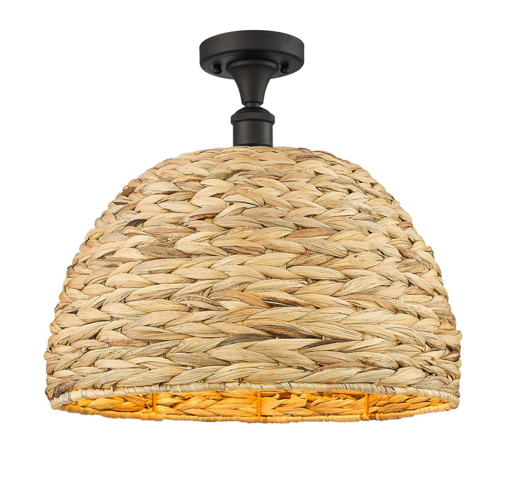 Innovations 516-1C-OB-RBD-16-NAT One Light Semi-Flush Mount, Oil Rubbed Bronze