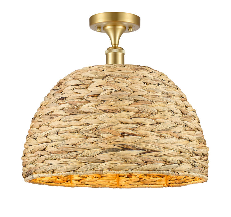 Innovations 516-1C-SG-RBD-16-NAT One Light Semi-Flush Mount, Satin Gold