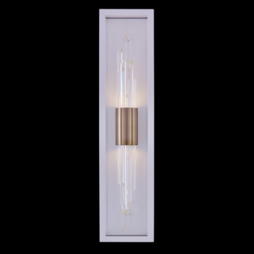 Allegri 090423-038-FR001 LED Outdoor Wall Sconce, Brushed Champagne Gold & Matte White
