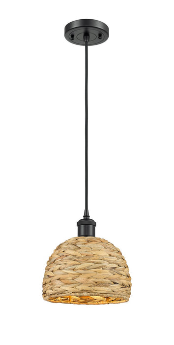 Innovations 516-1P-BK-RBD-8-NAT One Light Pendant, Matte Black
