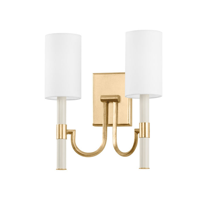 Troy Lighting B1114-VGL Two Light Wall Sconce, Vintage Gold Leaf