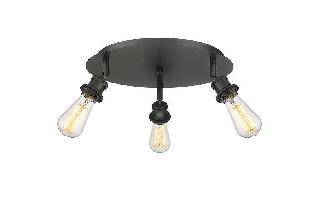 Innovations 516-3C-BK Three Light Flush Mount, Matte Black