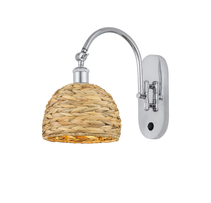 Innovations 518-1W-PC-RBD-8-NAT One Light Wall Sconce, Polished Chrome