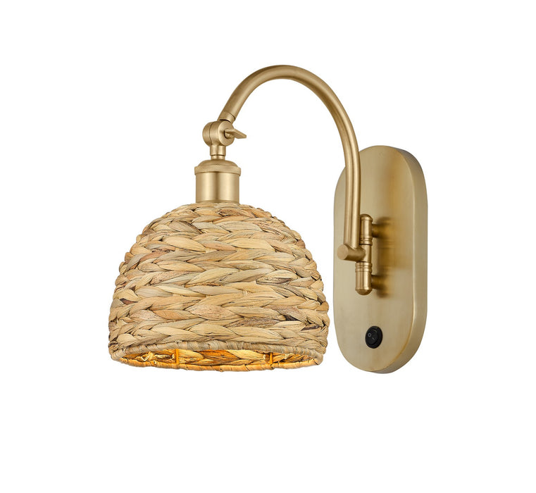 Innovations 518-1W-SG-RBD-8-NAT One Light Wall Sconce, Satin Gold