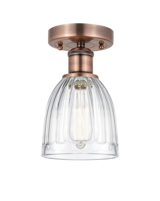 Innovations 616-1F-AC-G442 One Light Semi-Flush Mount, Antique Copper