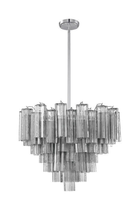 Crystorama ADD-312-CH-SM 12 Light Chandelier, Polished Chrome