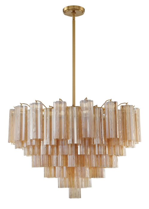 Crystorama ADD-316-AG-AM 16 Light Chandelier, Aged Brass