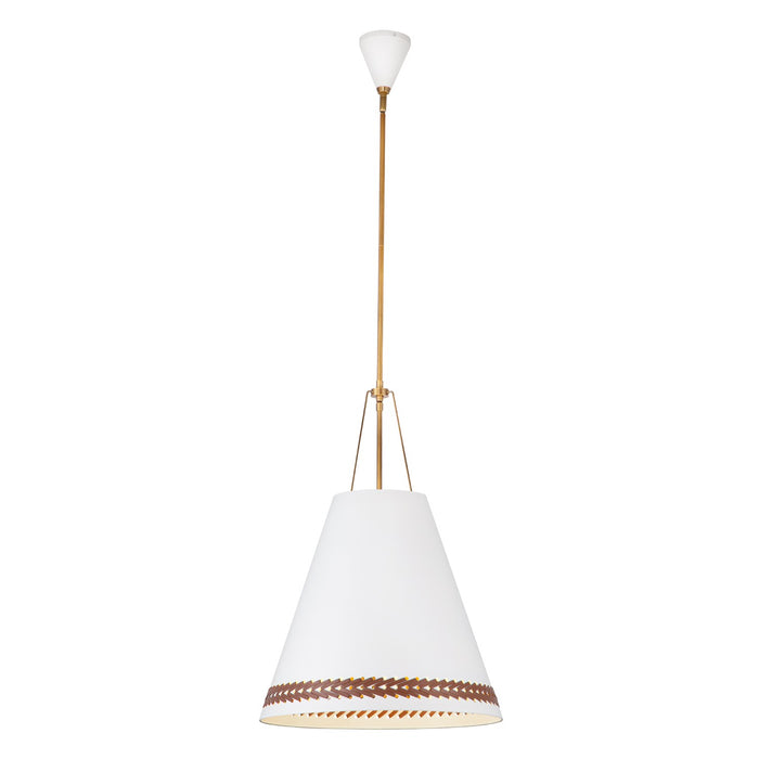 Alora PD342020MWHL Three Light Pendant, Matte White/Hazelnut Leather