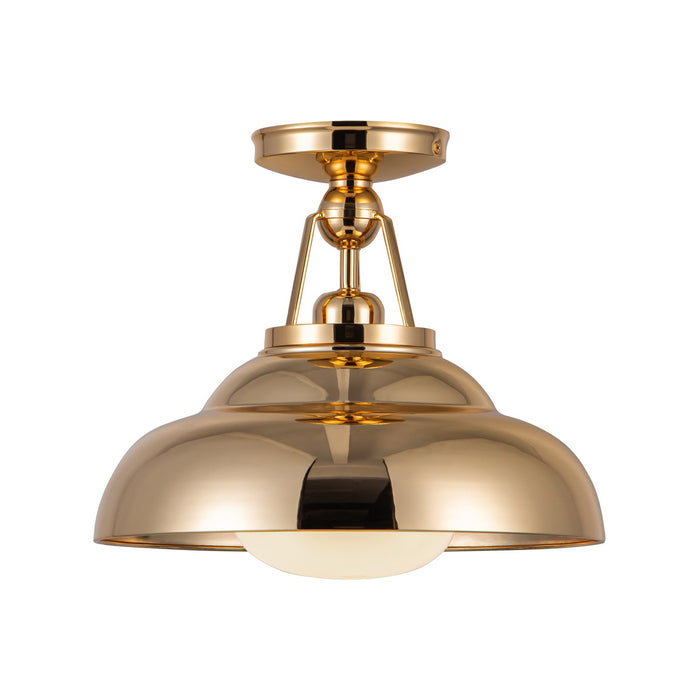 Alora SF344012PBGO One Light Semi-Flush Mount, Polished Brass/Glossy Opal