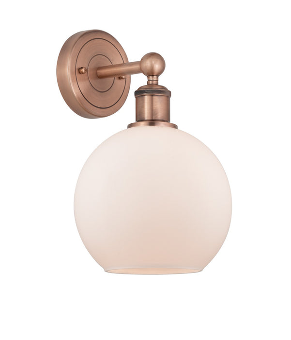 Innovations 616-1W-AC-G121-8 One Light Wall Sconce, Antique Copper