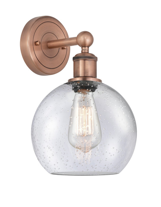 Innovations 616-1W-AC-G124-8 One Light Wall Sconce, Antique Copper