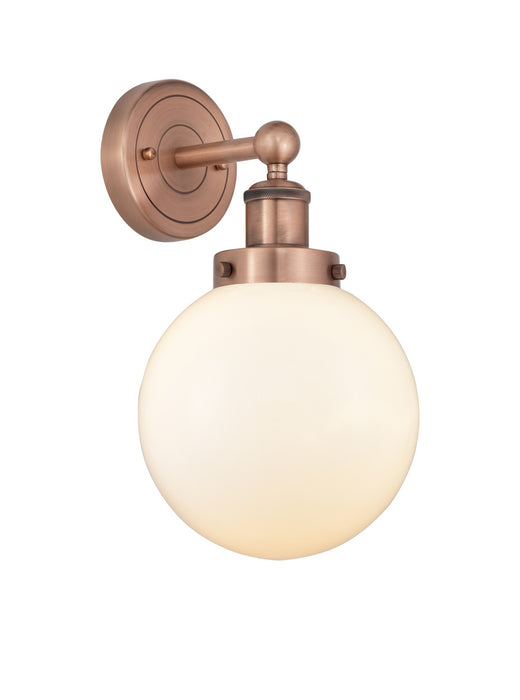 Innovations 616-1W-AC-G201-8 One Light Wall Sconce, Antique Copper