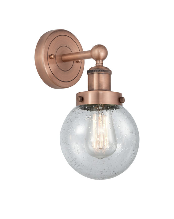 Innovations 616-1W-AC-G204-6 One Light Wall Sconce, Antique Copper