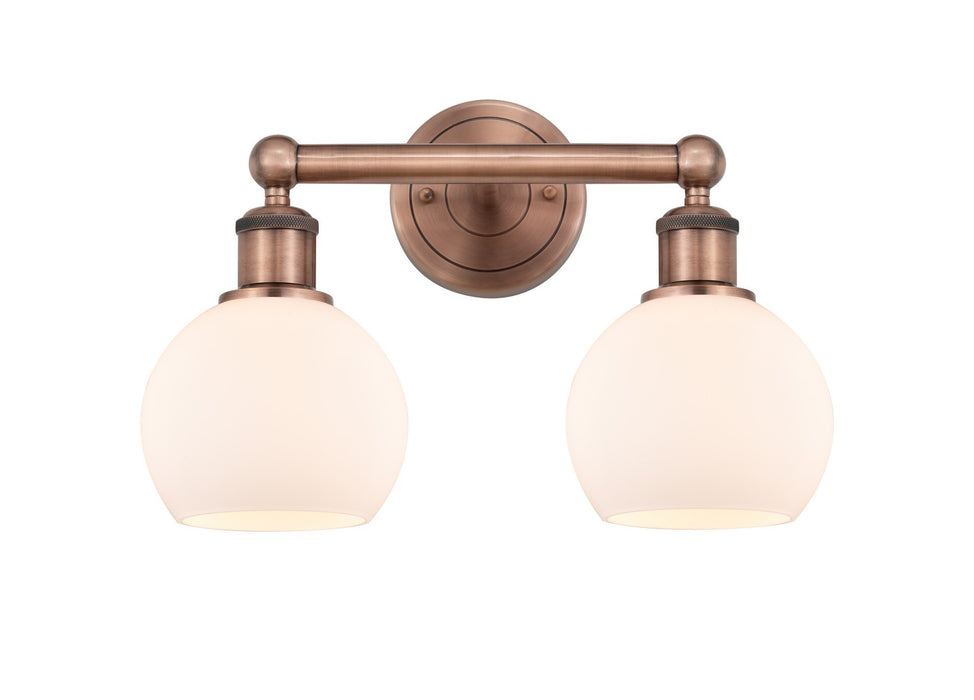 Innovations 616-2W-AC-G121-6 Two Light Bath Vanity, Antique Copper