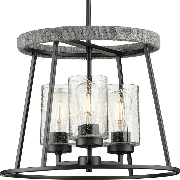 Progress Lighting P400321-31M Three Light Chandelier, Matte Black